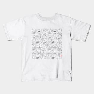 Moody Cat pattern Kids T-Shirt